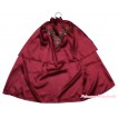 Frozen Raspberry Wine Red Sparkle Rhinestone Princess Anna Satin Cape Coat Costume SH84